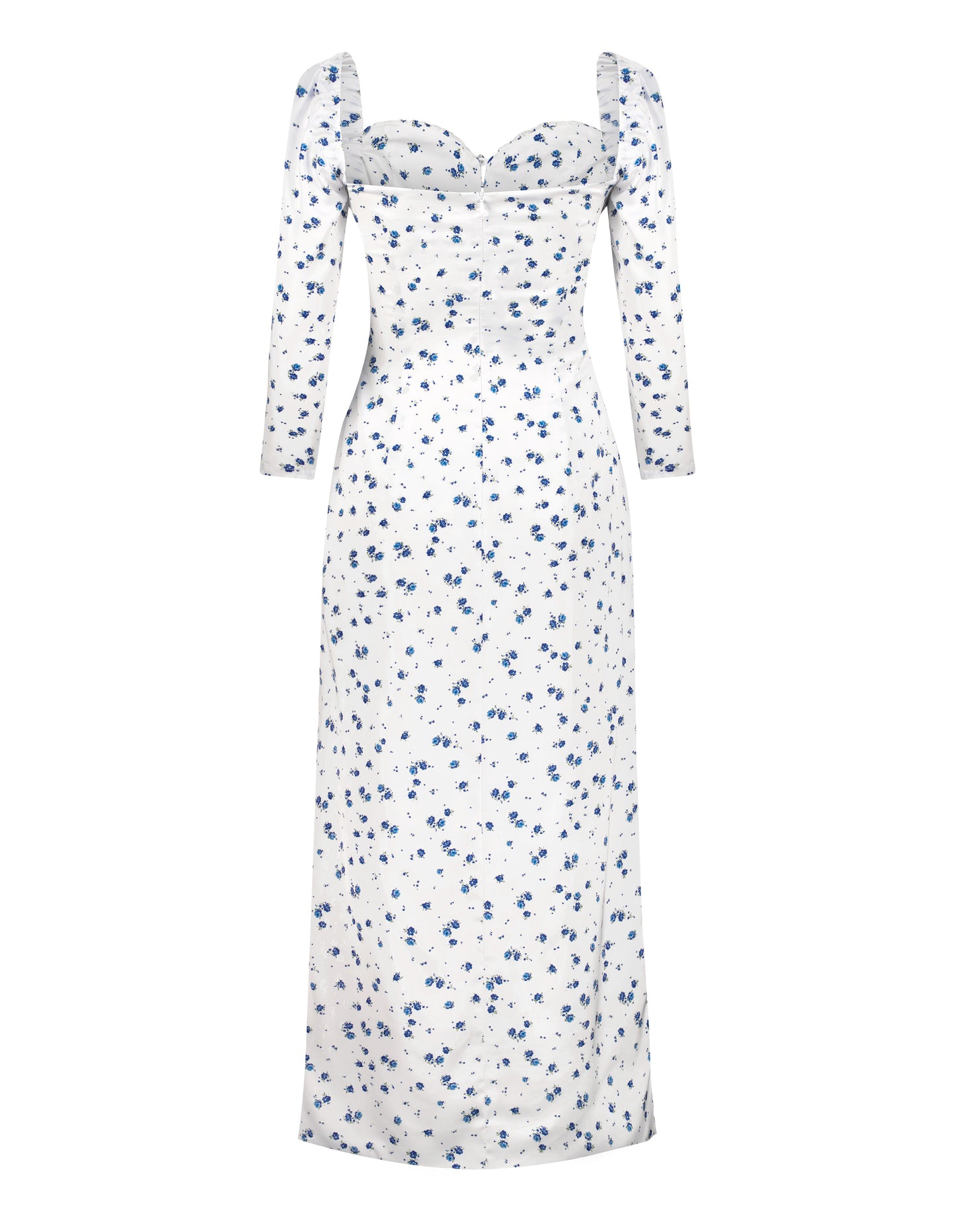 Celeste Blue Floral Midi Dress