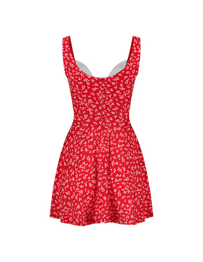 Ruby Red Floral Dress